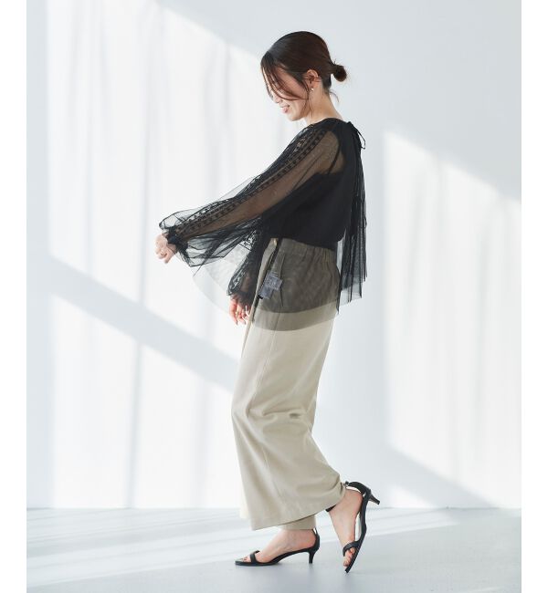 le.coeur blanc「《手洗い可能》チュール刺繍ブラウス」|シャツ・ブラウス|