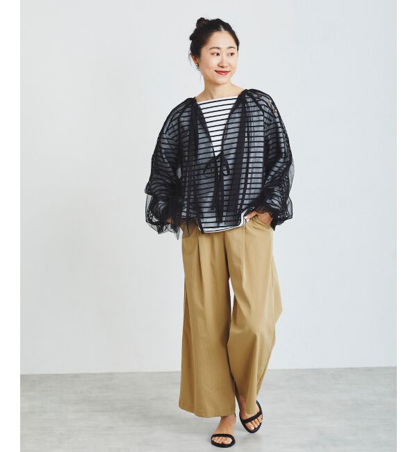 le.coeur blanc「《手洗い可能》チュール刺繍ブラウス」|シャツ・ブラウス|