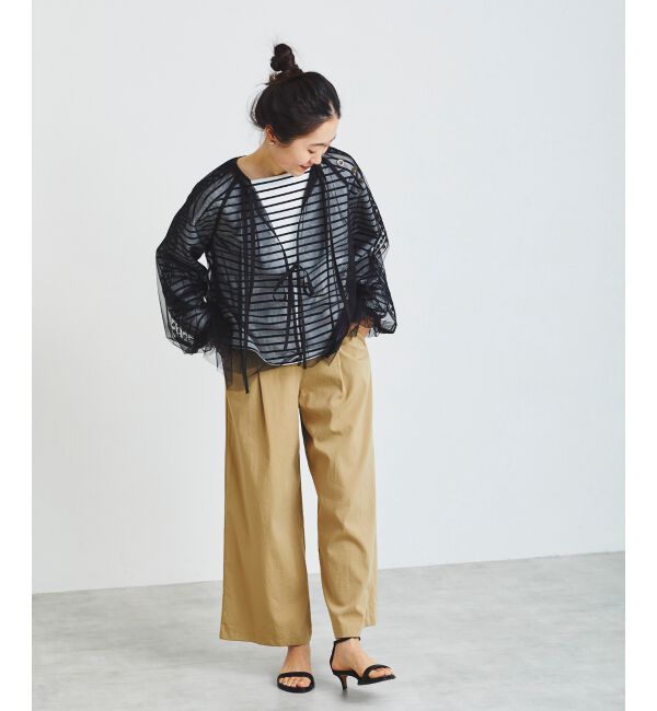 le.coeur blanc「《手洗い可能》チュール刺繍ブラウス」|シャツ・ブラウス|