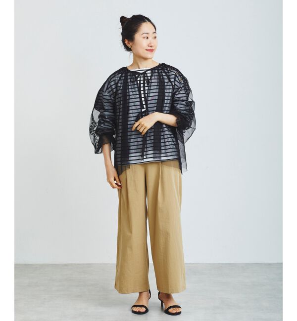 le.coeur blanc「《手洗い可能》チュール刺繍ブラウス」|シャツ・ブラウス|