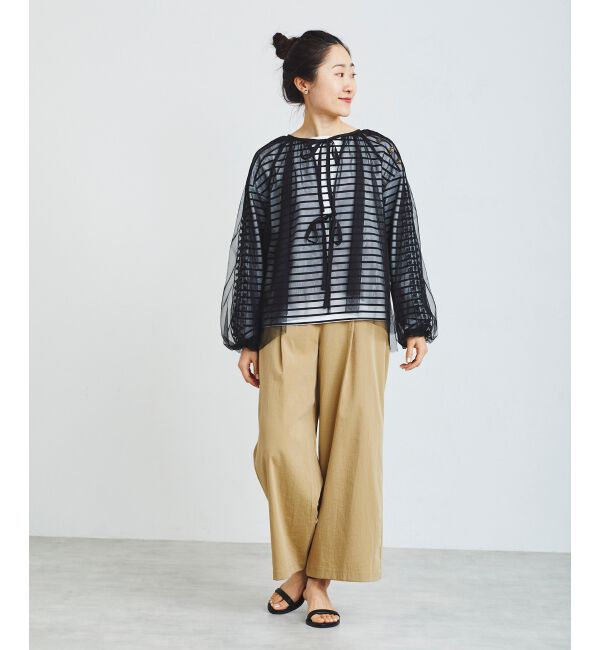 le.coeur blanc「《手洗い可能》チュール刺繍ブラウス」|シャツ・ブラウス|