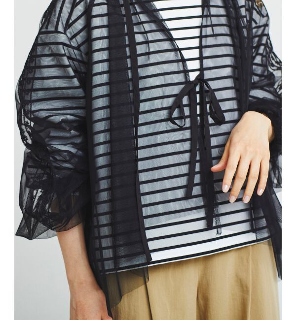 le.coeur blanc「《手洗い可能》チュール刺繍ブラウス」|シャツ・ブラウス|