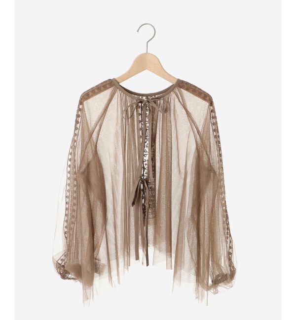 le.coeur blanc「《手洗い可能》チュール刺繍ブラウス」|シャツ・ブラウス|