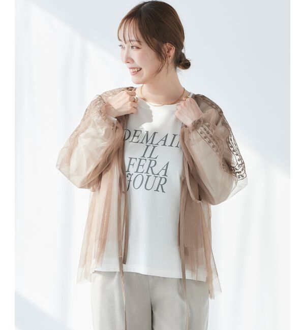 le.coeur blanc「《手洗い可能》チュール刺繍ブラウス」|シャツ・ブラウス|