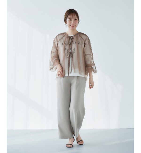 le.coeur blanc「《手洗い可能》チュール刺繍ブラウス」|シャツ・ブラウス|