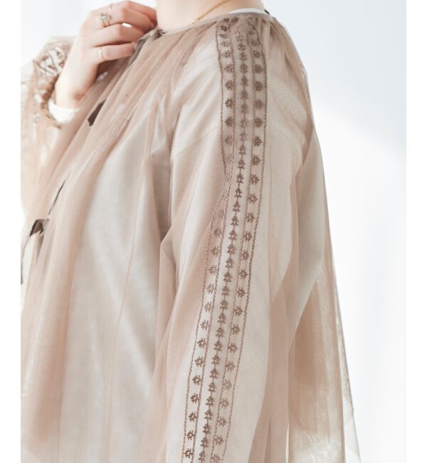 le.coeur blanc「《手洗い可能》チュール刺繍ブラウス」|シャツ・ブラウス|