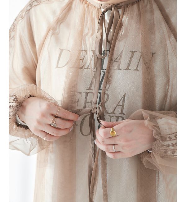 le.coeur blanc「《手洗い可能》チュール刺繍ブラウス」|シャツ・ブラウス|