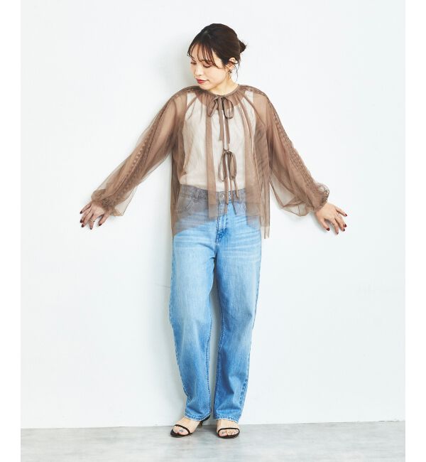 le.coeur blanc「《手洗い可能》チュール刺繍ブラウス」|シャツ・ブラウス|