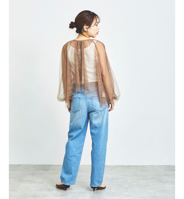 le.coeur blanc「《手洗い可能》チュール刺繍ブラウス」|シャツ・ブラウス|