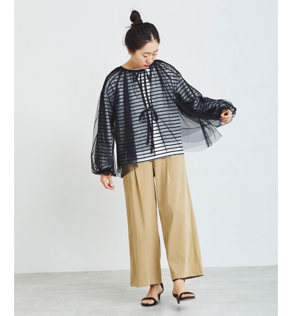 le.coeur blanc「《手洗い可能》チュール刺繍ブラウス」|シャツ・ブラウス|