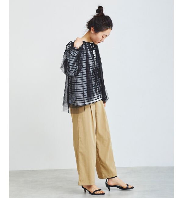 le.coeur blanc「《手洗い可能》チュール刺繍ブラウス」|シャツ・ブラウス|