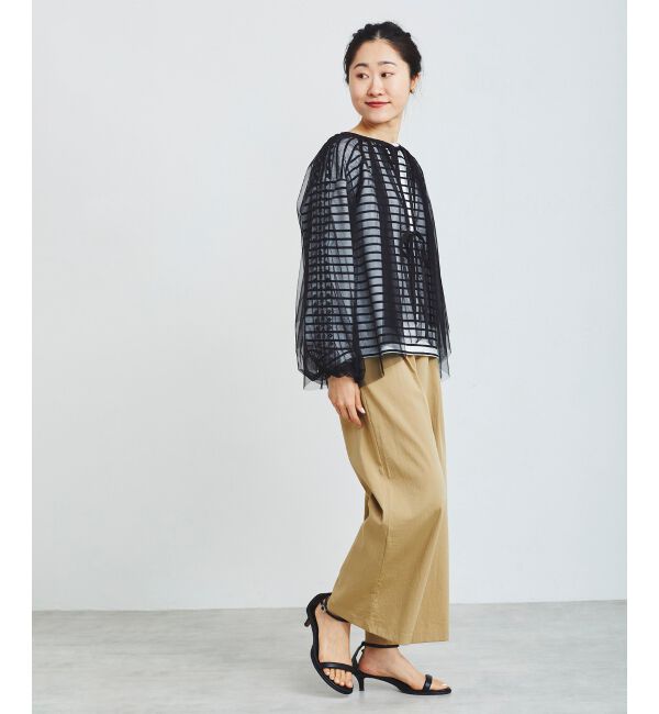 le.coeur blanc「《手洗い可能》チュール刺繍ブラウス」|シャツ・ブラウス|