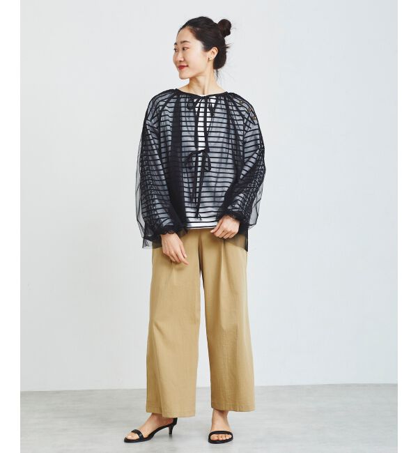 le.coeur blanc「《手洗い可能》チュール刺繍ブラウス」|シャツ・ブラウス|