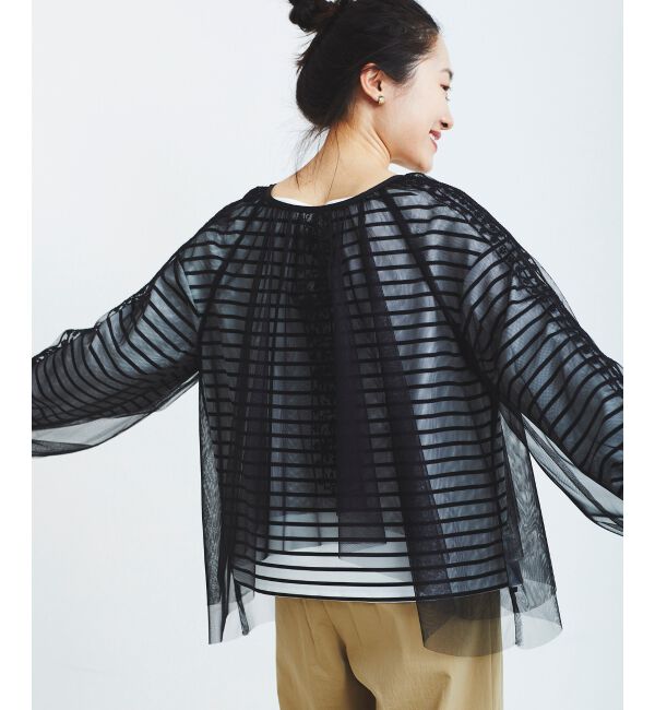 le.coeur blanc「《手洗い可能》チュール刺繍ブラウス」|シャツ・ブラウス|