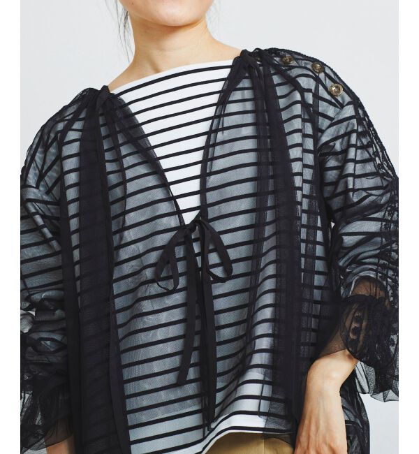 le.coeur blanc「《手洗い可能》チュール刺繍ブラウス」|シャツ・ブラウス|