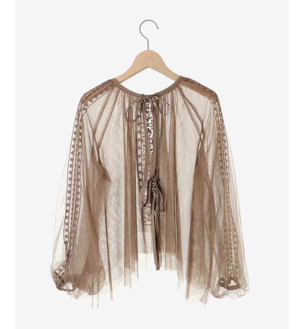 le.coeur blanc「《手洗い可能》チュール刺繍ブラウス」|シャツ・ブラウス|