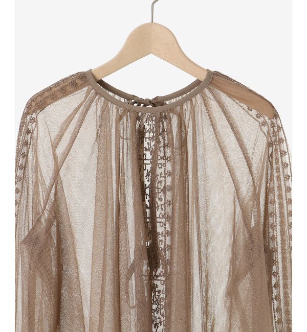 le.coeur blanc「《手洗い可能》チュール刺繍ブラウス」|シャツ・ブラウス|