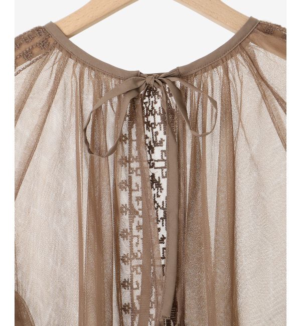 le.coeur blanc「《手洗い可能》チュール刺繍ブラウス」|シャツ・ブラウス|