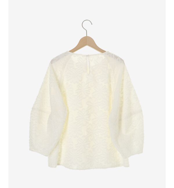  「フラワージャガードランタンスリーブブラウス」|シャツ・ブラウス|