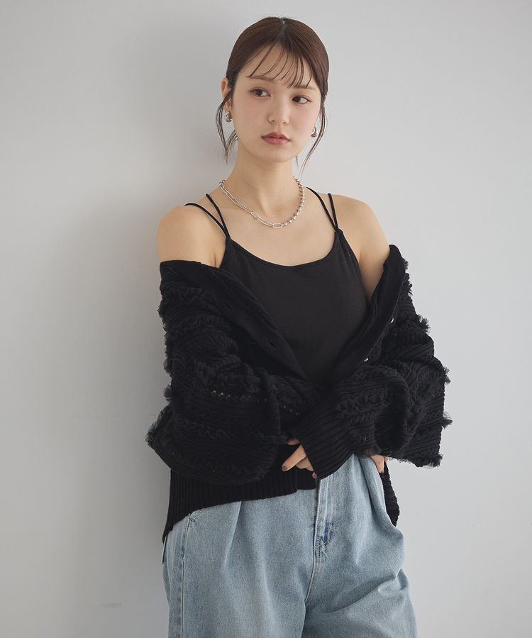 earth music&ecology「クロスストラップカップ付キャミソール」|キャミソール|