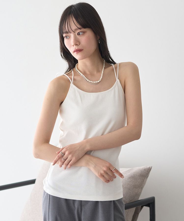 earth music&ecology「クロスストラップカップ付キャミソール」|キャミソール|