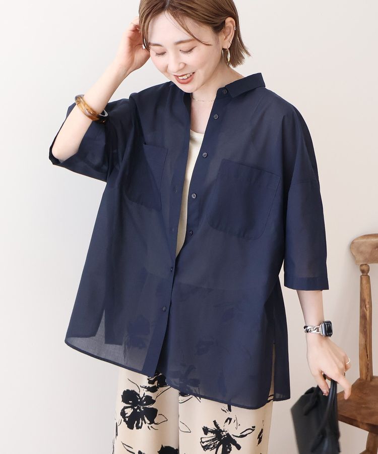 AMERICAN HOLIC「イージーケア+接触冷感Wポケットオーバーシャツ」|シャツ・ブラウス|