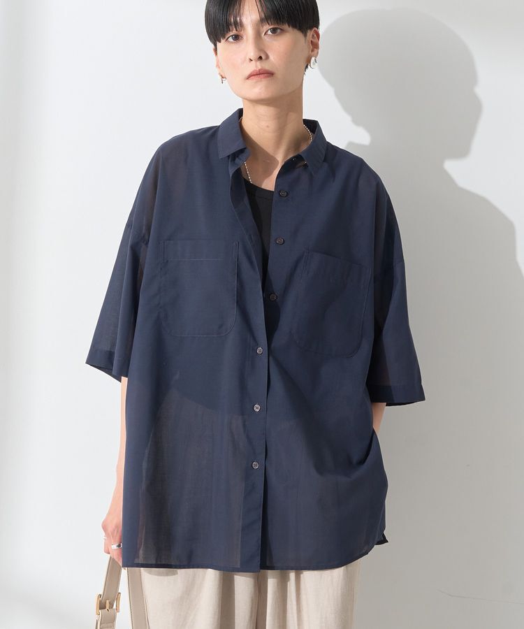 AMERICAN HOLIC「イージーケア+接触冷感Wポケットオーバーシャツ」|シャツ・ブラウス|