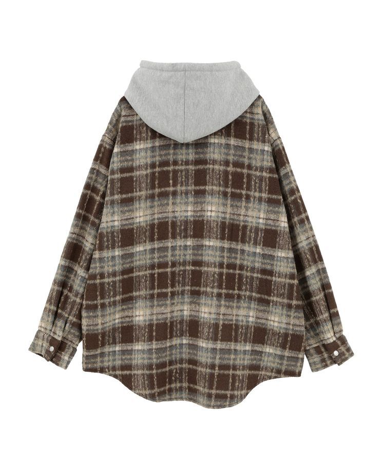 AMERICAN HOLIC「フード付きシャギーチェックシャツ」|シャツ・ブラウス|