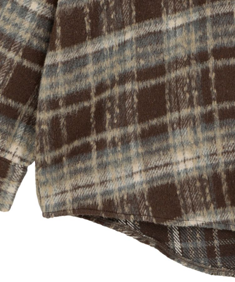 AMERICAN HOLIC「フード付きシャギーチェックシャツ」|シャツ・ブラウス|