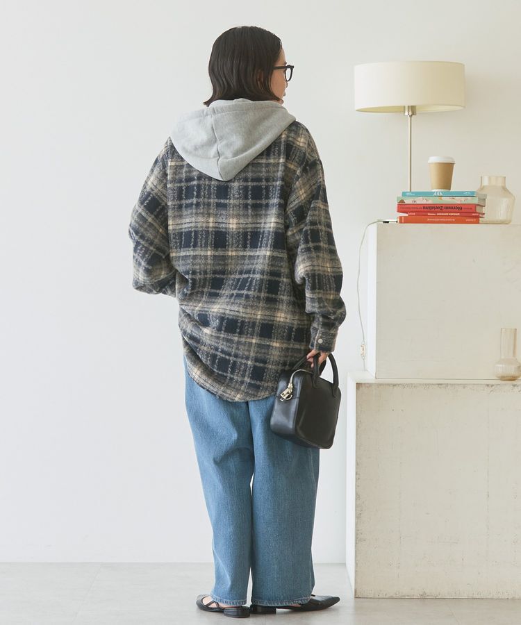 AMERICAN HOLIC「フード付きシャギーチェックシャツ」|シャツ・ブラウス|