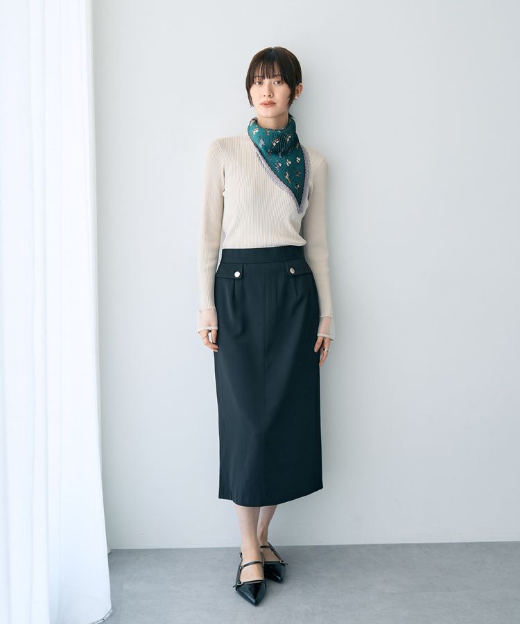 YECCA VECCA「ポケットデザインナロースカート」|タイト|