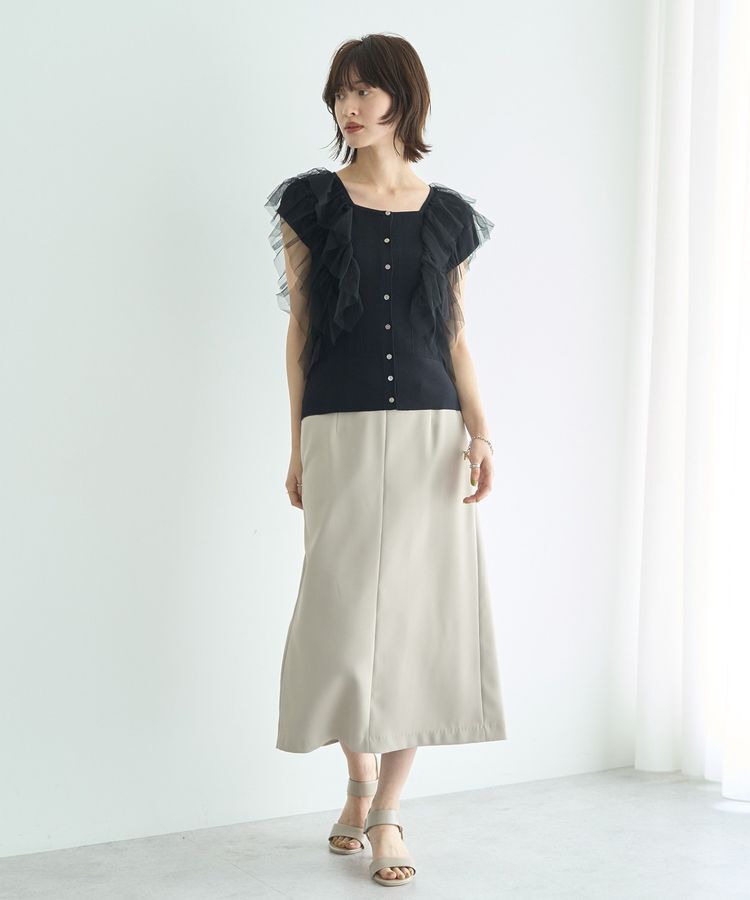 YECCA VECCA「ポケットデザインナロースカート」|タイト|