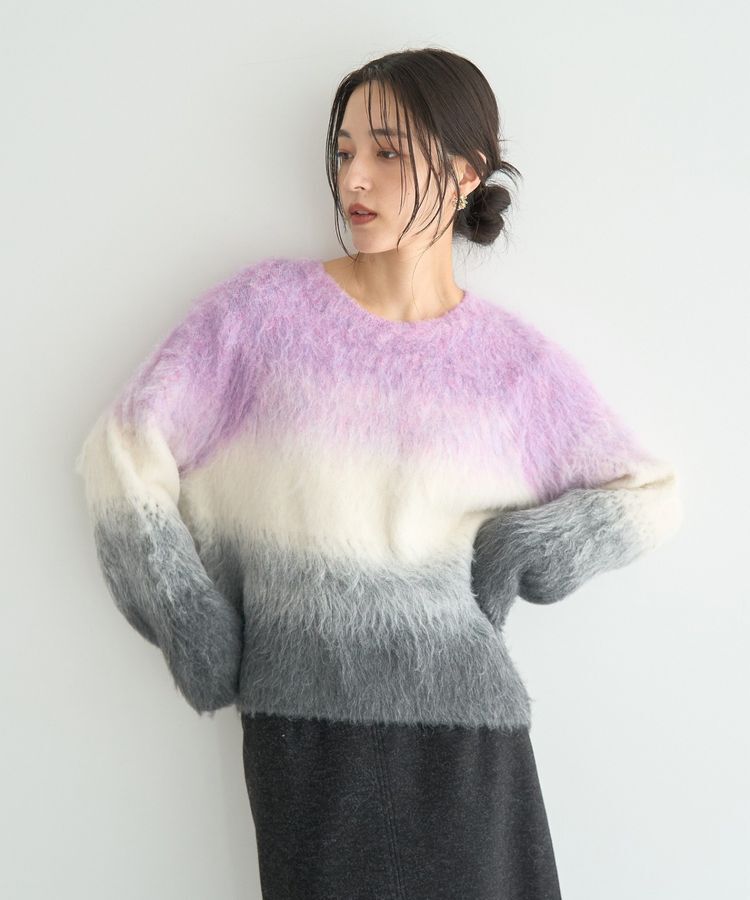 YECCA VECCA「グラデーションシャギーニット」|ニット・セーター|Lavender