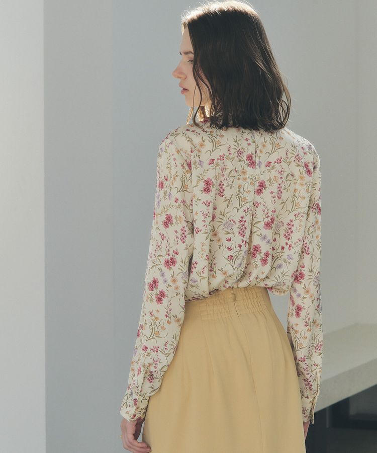 YECCA VECCA「ボタニカルフラワー柄ボウタイブラウス」|シャツ・ブラウス|