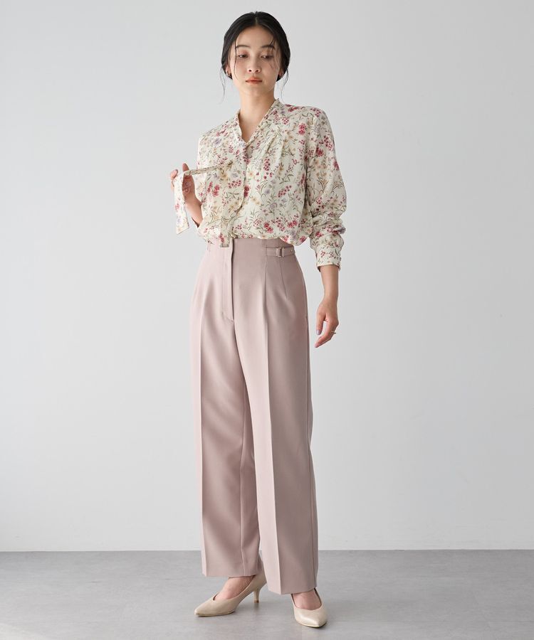 YECCA VECCA「ボタニカルフラワー柄ボウタイブラウス」|シャツ・ブラウス|
