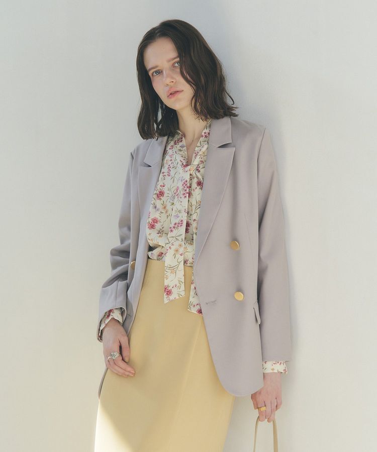 YECCA VECCA「ボタニカルフラワー柄ボウタイブラウス」|シャツ・ブラウス|