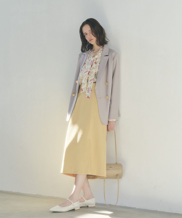 YECCA VECCA「ボタニカルフラワー柄ボウタイブラウス」|シャツ・ブラウス|