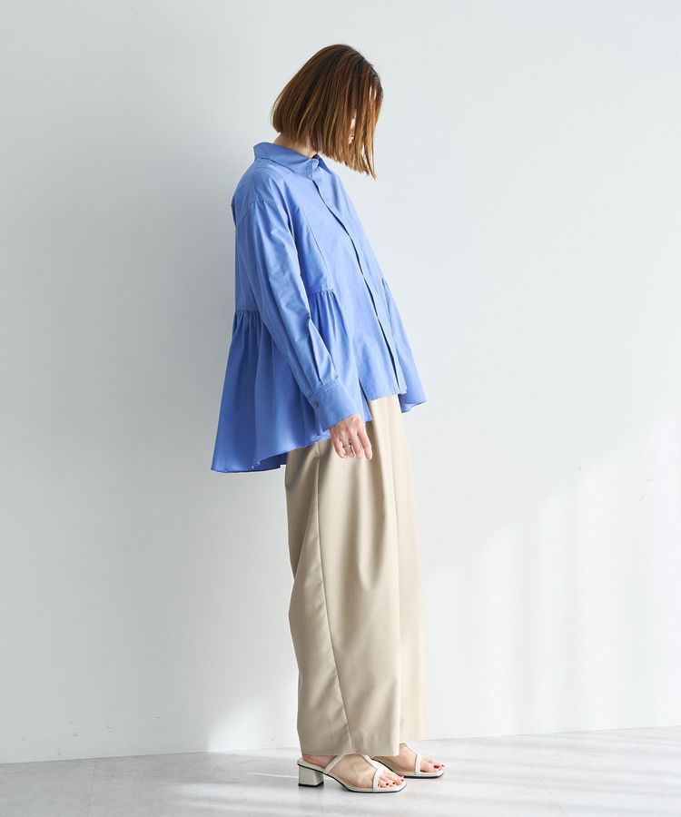 YECCA VECCA「ペプラムギャザーシャツ」|シャツ・ブラウス|
