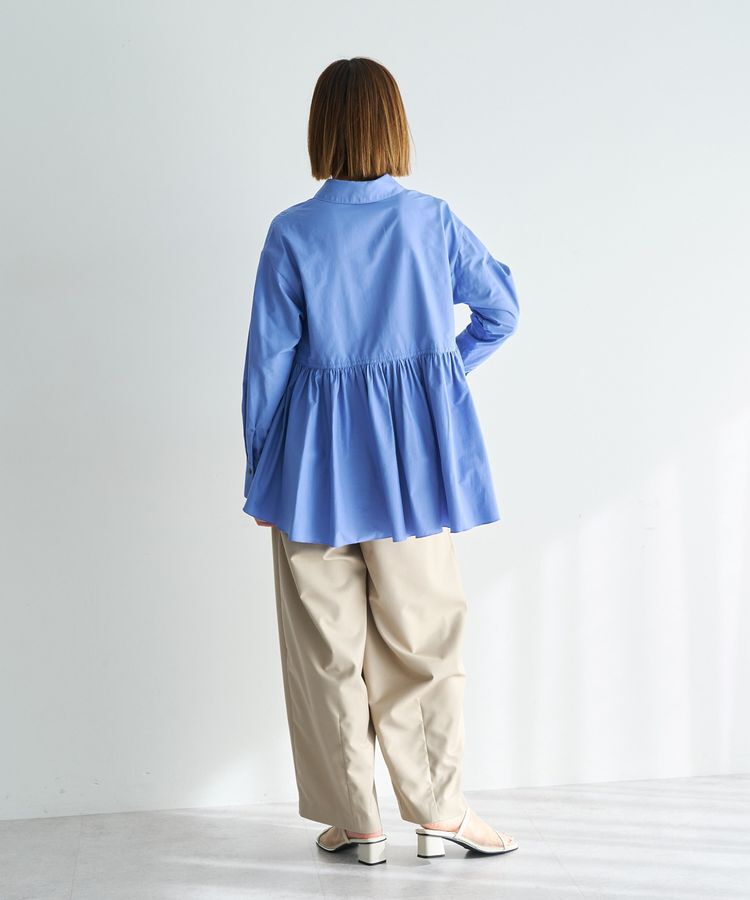 YECCA VECCA「ペプラムギャザーシャツ」|シャツ・ブラウス|