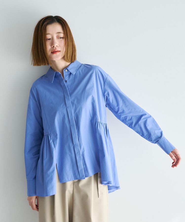 YECCA VECCA「ペプラムギャザーシャツ」|シャツ・ブラウス|