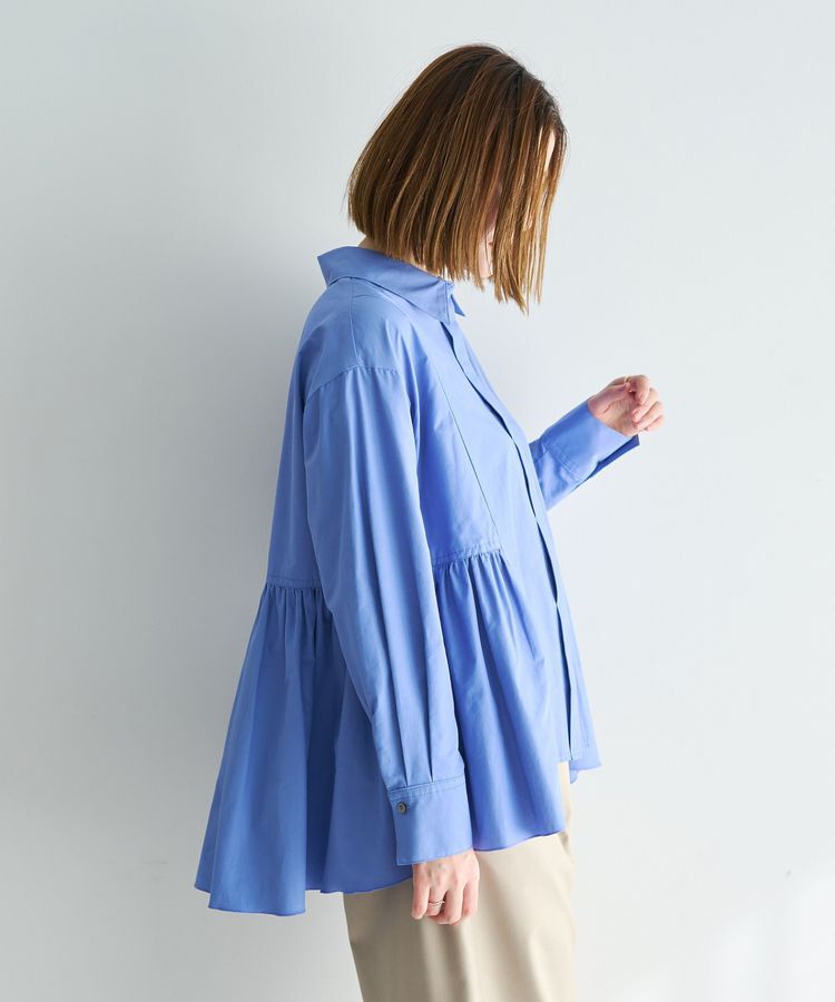 YECCA VECCA「ペプラムギャザーシャツ」|シャツ・ブラウス|