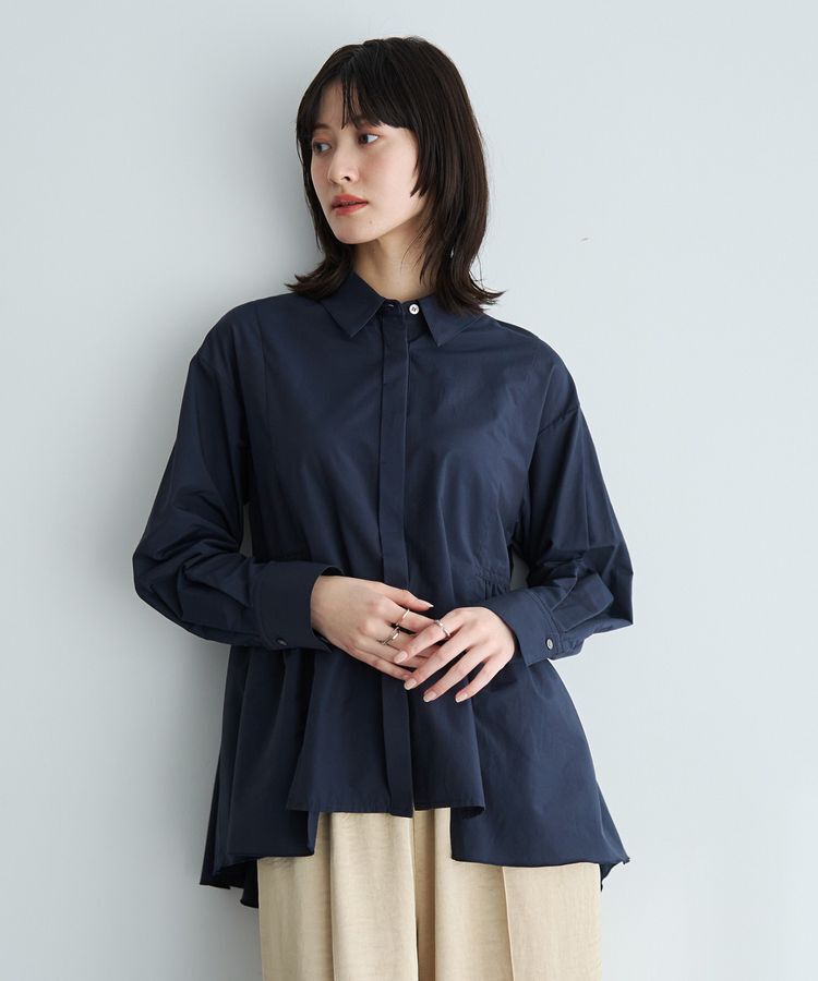 YECCA VECCA「ペプラムギャザーシャツ」|シャツ・ブラウス|