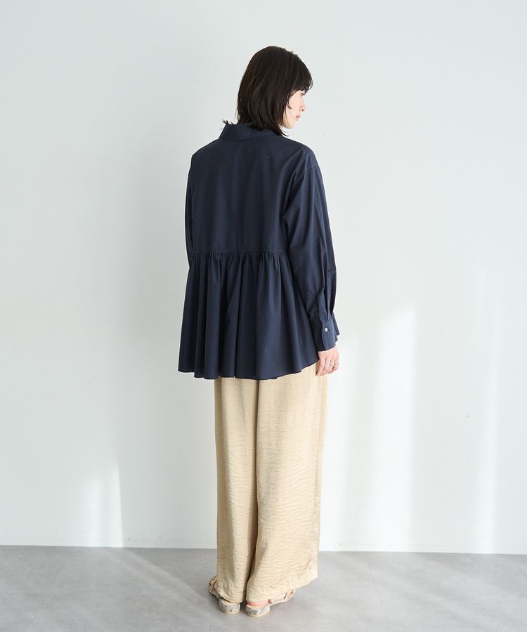 YECCA VECCA「ペプラムギャザーシャツ」|シャツ・ブラウス|