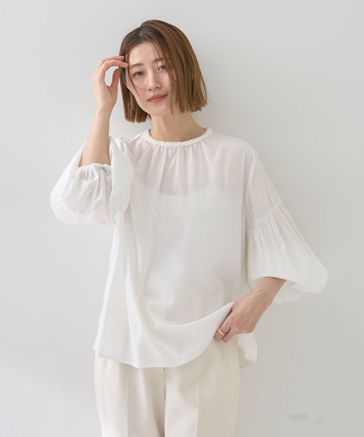 YECCA VECCA「ブレードトリミングブラウス」|シャツ・ブラウス|White
