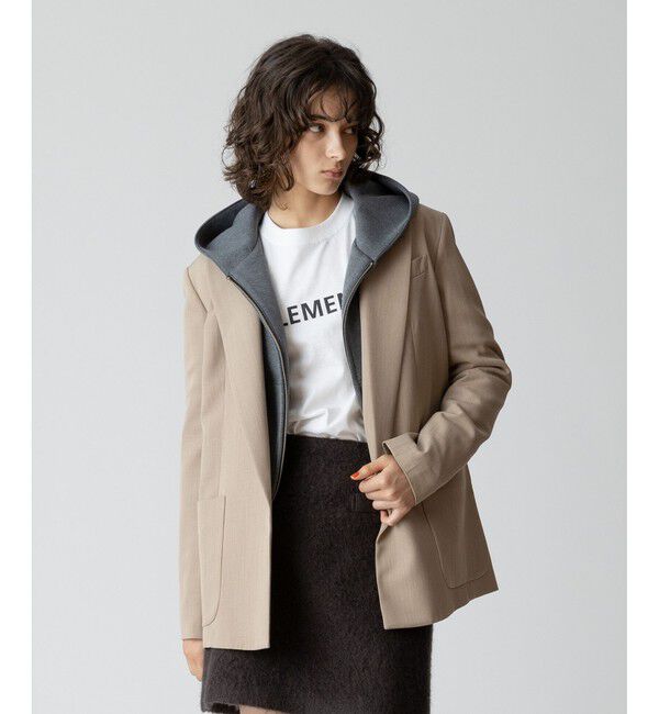 allureville「ビスコースウールボタンレスジャケット」|テーラードジャケット|