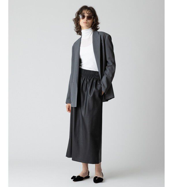 allureville「ビスコースウールボタンレスジャケット」|テーラードジャケット|