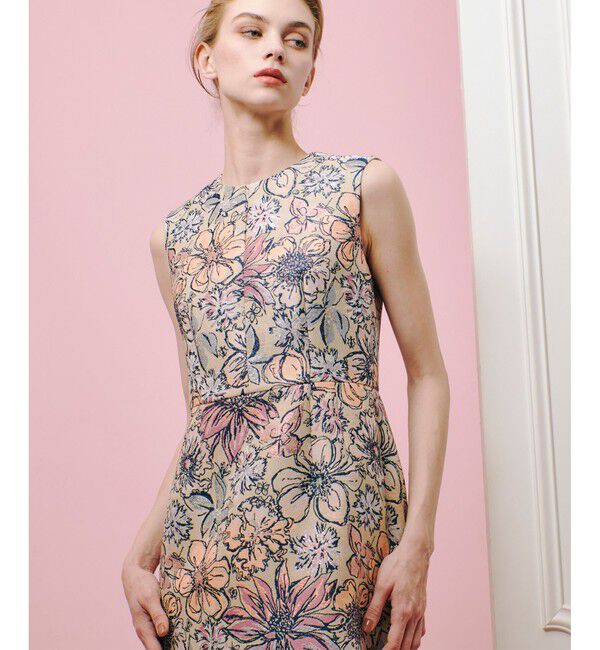 LOULOU WILLOUGHBY「【LOULOU WILLOUGHBY】MALHIAフラワージャガードノースリワンピース」|ワンピース|