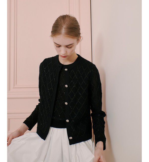 LOULOU WILLOUGHBY「【LOULOU WILLOUGHBY】シークインエンブロイダリーカーディガン」|カーディガン|