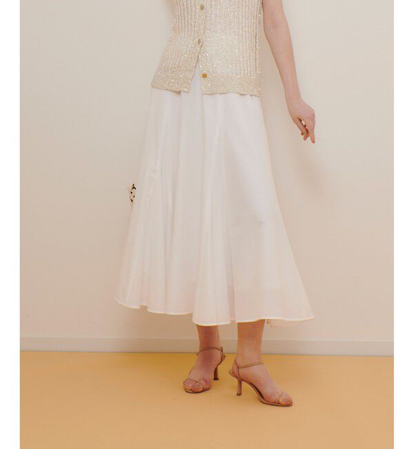 allureville「ライトタンブラーガゼットフレアスカート」|フレア|ホワイト