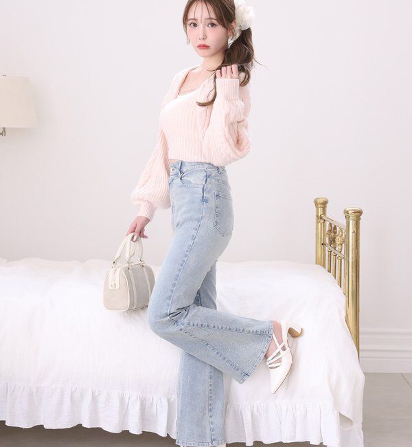  「サイドビジューフレアーデニム」|その他|